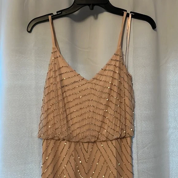 Adrianna Papell | Dresses | Formal Dress Size 6 Adrianna Papellbrand Cream  Color Beaded | Poshmark